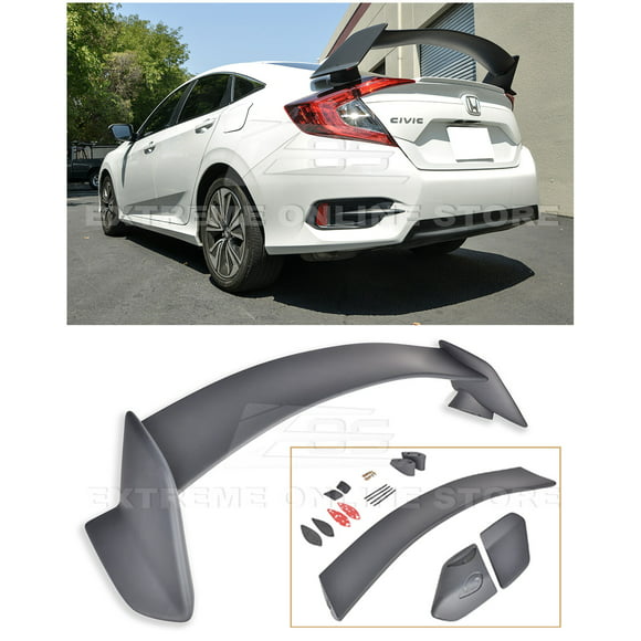 For 16-20 Honda Civic 4DR Type-R Style Real Carbon Fiber Rear Trunk Spoiler Wing 